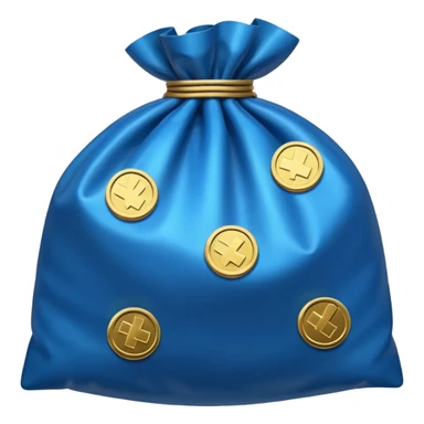 blue coins inside a bag  sticker