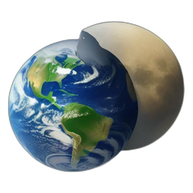 The earth and the moon colliding sticker