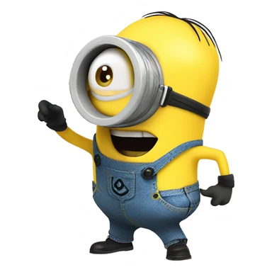 minion spraying silly string holding silly string making a big silly mess sticker