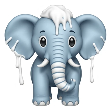 elephant with  toothpaste sticker