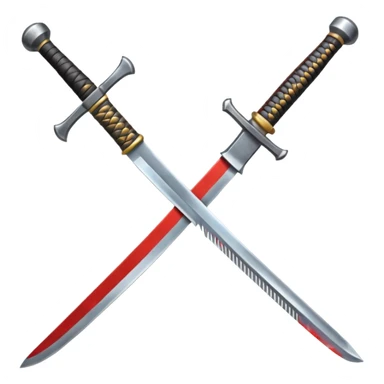 A samurai sword and an anvil sticker