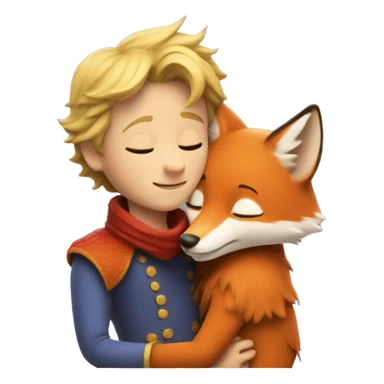 The little prince hugs the fox sticker