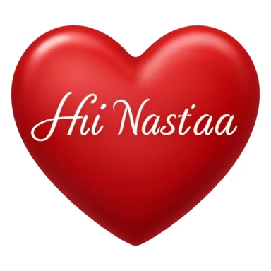 red heart that in the middle writes Hi Nastjaa sticker