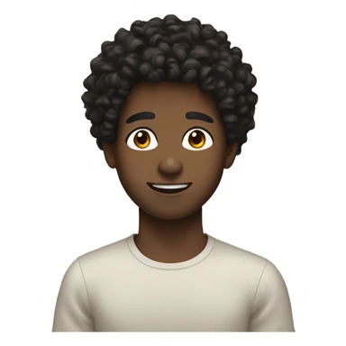 black hair selfie with brown curly hair boy sticker