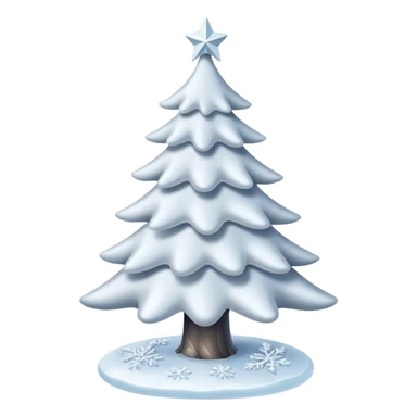 White christmas tree with cold theme sticker