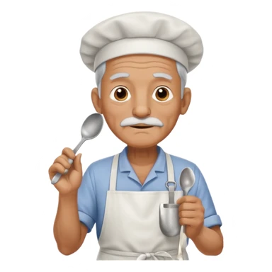 old man kitchen worker sticker