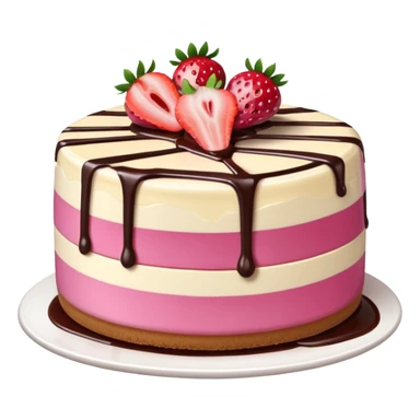 Pink Strawberry Cheesecake With Chocolate Syrup  sticker