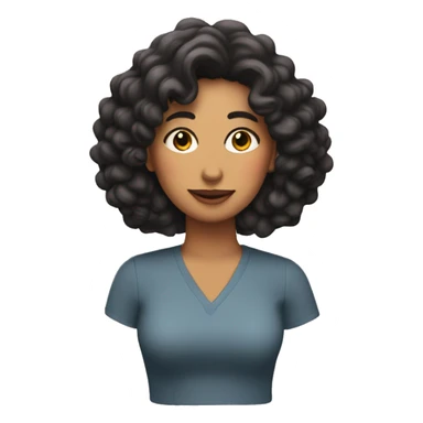 Mujer con pelo rizado morena sticker