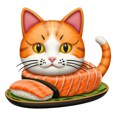 A cat made of sushi sticker