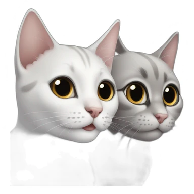 gato negro y gato gris perla jugando sticker