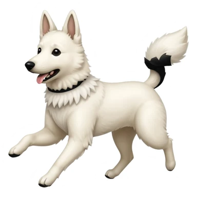 White belgian Shepard Runs away from police car and says "ACAB" sticker