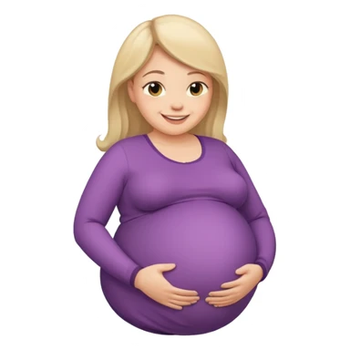 very heavily pregnant overdue woman with very  very big and large belly  sticker
