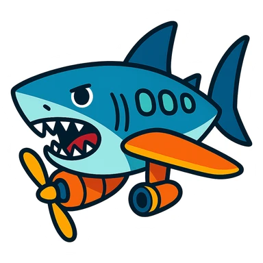 shark-airplane hybrid sticker