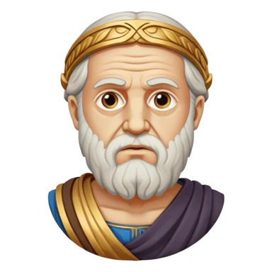Cinematic Realistic portrait of Plato, depicted as a wise ancient philosopher with a contemplative gaze and detailed traditional Greek attire, rendered in soft, classical lighting that evokes antiquity sticker