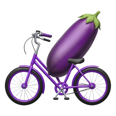 Eggplant riding a bike sticker