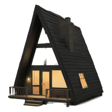 Black A-Frame Cabin in woods sticker
