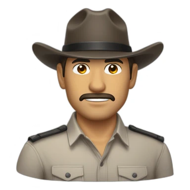 Antonio Lobato con camisa de fuerza, loco y un embudo por sombrero sticker