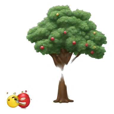 New Year's house and tree with garland sticker