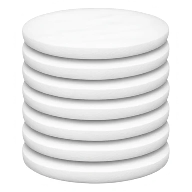 A pack of 50 round flat cotton pads sticker