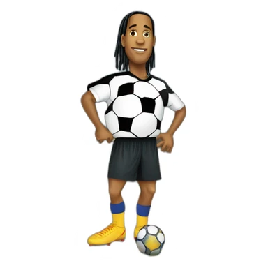 Ballon de foot sur le pied de Ronaldinho sticker