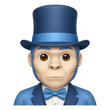 A gorilla tag guy from gorilla tag that’s blue and has the top hat sticker