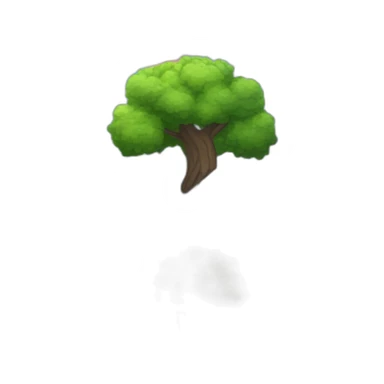 montagne noir avec un peu d'arbre avec un arc-en-ciel sticker