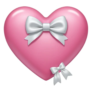 Pink heart with small bow sticker