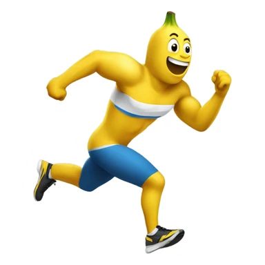 fit banana sprinting fast sticker