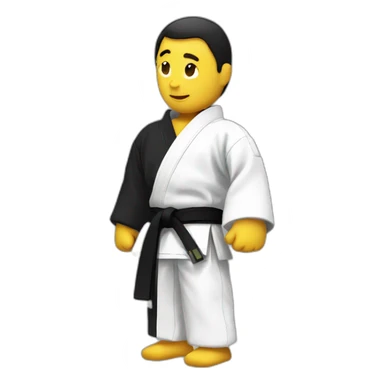 bjj white belt black kimono sticker