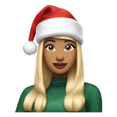 Nicki Minaj wearing a Christmas hat sticker