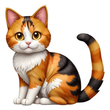 cinematic-[calico tabby cat]-realistic-full-body-sitting-emoji,-tail-curled-playfully-around-its-paws, cinematic-cute-calico-cat-portrait-emoji,-head-tilted-playfully-with-sparkling,-inquisitive-eyes-and-a-charming-patchwork-fur-of-orange,-black,-and-white,-simplified-yet-irresistibly-adorable,-highly-detailed,-glowing-with-a-warm,-invit (3) sticker