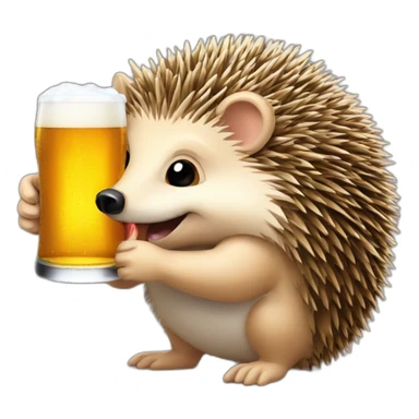 hedgehog drinking beer for bitcoin sticker