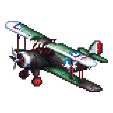 vintage biplane war aircraft sticker