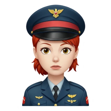 Female Soldier red hair just sticker