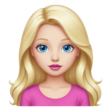 blonde girl blue eyes big pink lips bimbo pink top diva long hair  sticker