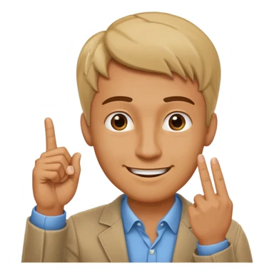 man pointing with index finger on his hand, who taps their temple with a finger and smiles knowingly. Expression: 'clever idea' sticker