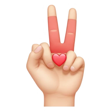 One hand crossing index finger over thumb like the Kpop finger heart sticker