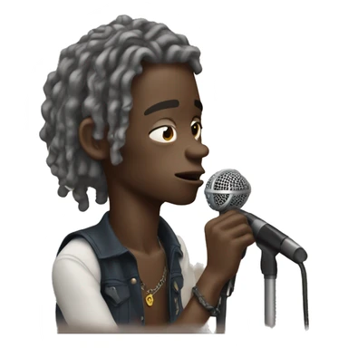 young thug singing into a microphone while sad sticker