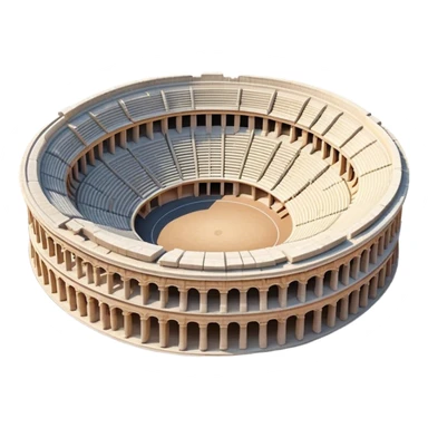 Cinematic Realistic Pula Arena Landmark Emoji, showcasing the ancient Roman amphitheater rendered with detailed weathered stone textures and dramatic lighting. sticker
