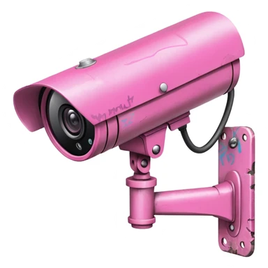 Security Camera pink with graffity sticker