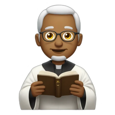 priest reading the bible sticker