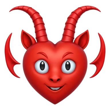 red heart with horns and a tail sticker