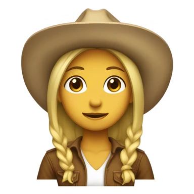 girl with cowboy hat, default yellow skin sticker