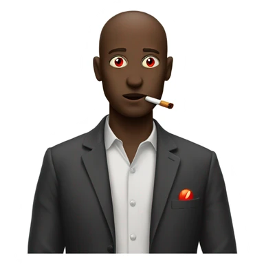 Emoji red eyes smoking sticker