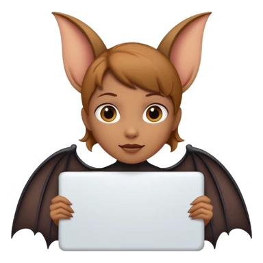 Girl bat holding large blank sign sticker