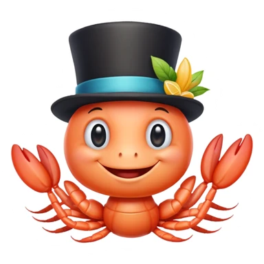 shrimp wearing a top hat sticker
