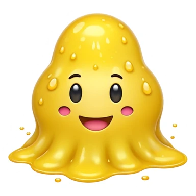 yellow slime with sparkles, cheerful sticker