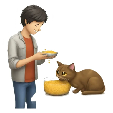 PET SHOP OWNER FEEDING HIS CAT sticker