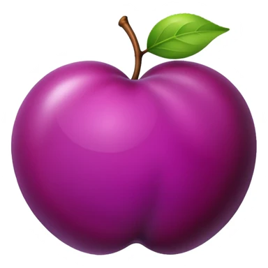 single plum fruit, simple, vibrant sticker