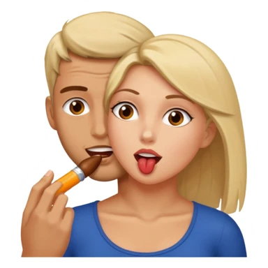girl emoji sucking the dick of a man sticker